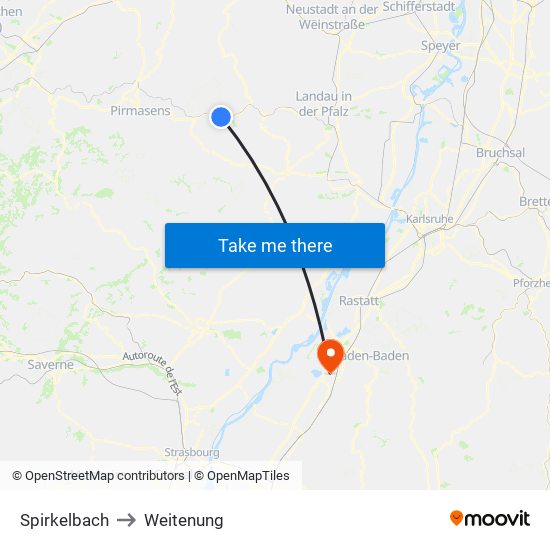 Spirkelbach to Weitenung map
