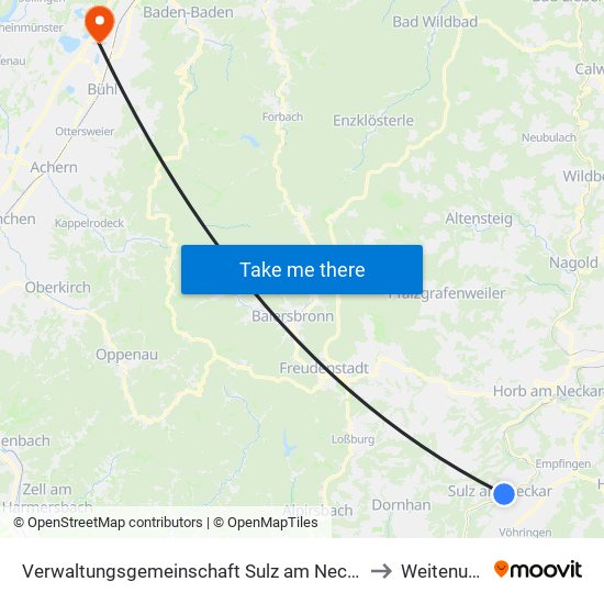 Verwaltungsgemeinschaft Sulz am Neckar to Weitenung map