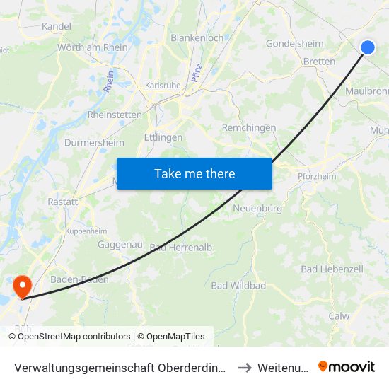 Verwaltungsgemeinschaft Oberderdingen to Weitenung map