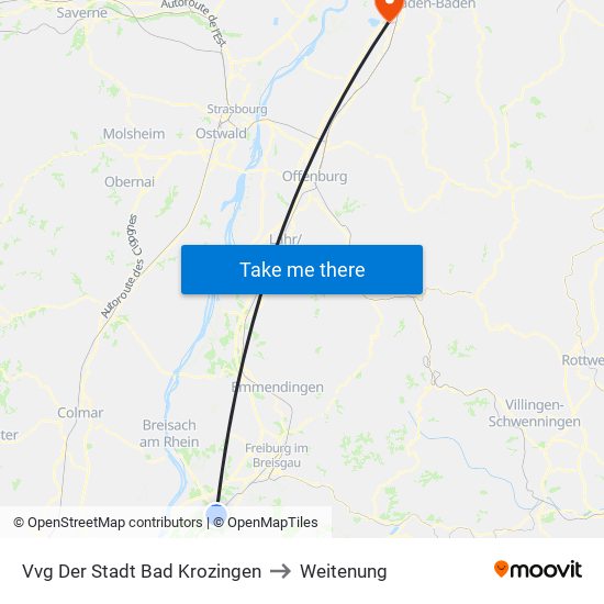 Vvg Der Stadt Bad Krozingen to Weitenung map