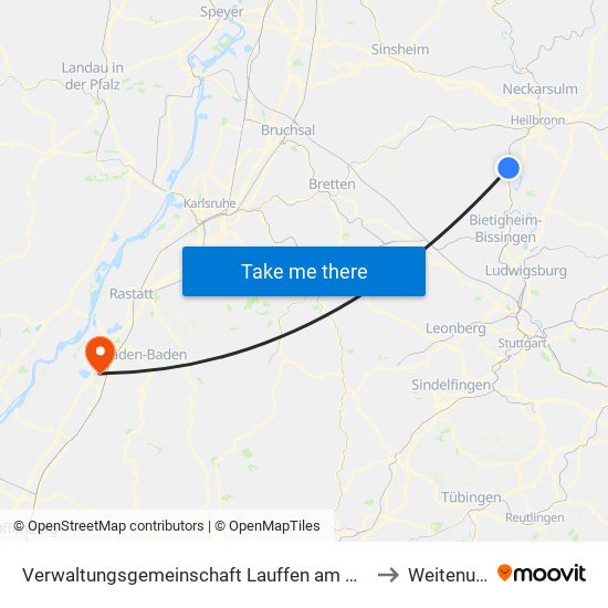 Verwaltungsgemeinschaft Lauffen am Neckar to Weitenung map