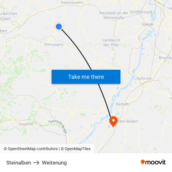 Steinalben to Weitenung map