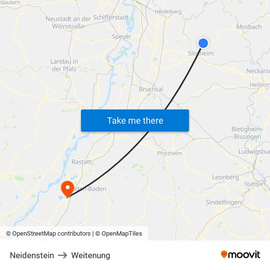 Neidenstein to Weitenung map