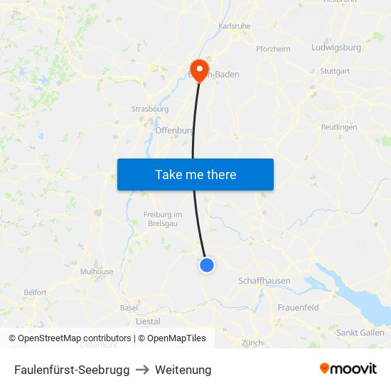 Faulenfürst-Seebrugg to Weitenung map