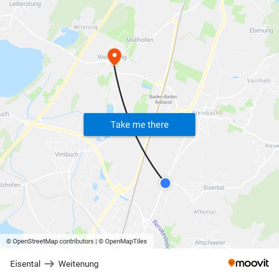 Eisental to Weitenung map