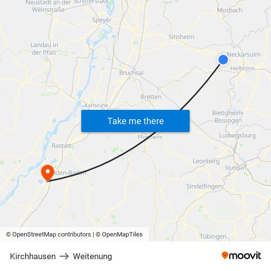 Kirchhausen to Weitenung map