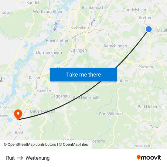 Ruit to Weitenung map
