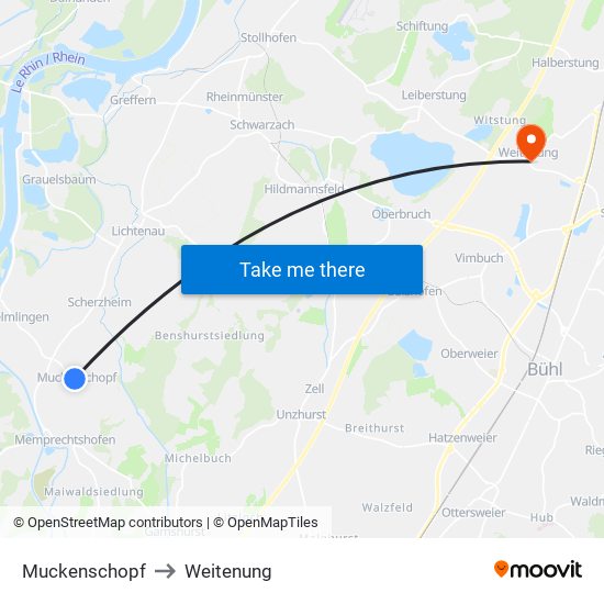 Muckenschopf to Weitenung map