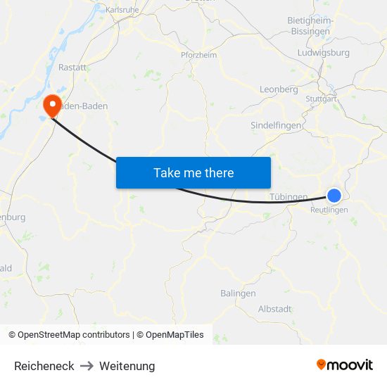 Reicheneck to Weitenung map