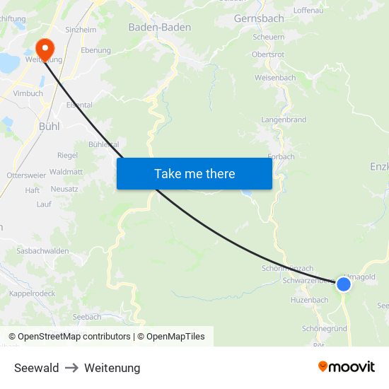 Seewald to Weitenung map