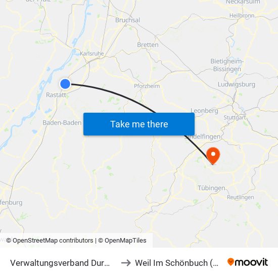 Verwaltungsverband Durmersheim to Weil Im Schönbuch (Kernort) map