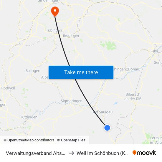 Verwaltungsverband Altshausen to Weil Im Schönbuch (Kernort) map