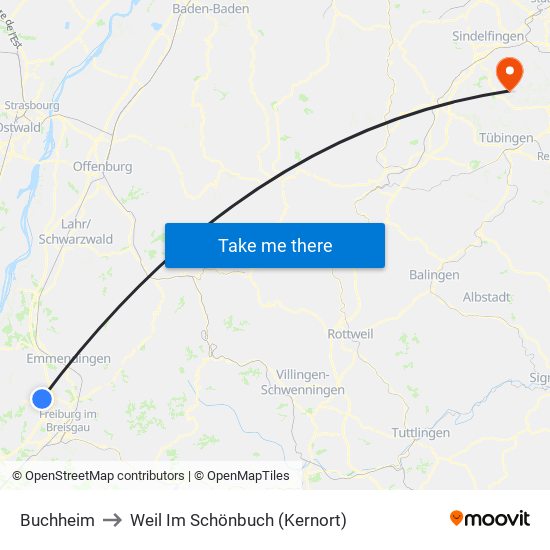 Buchheim to Weil Im Schönbuch (Kernort) map