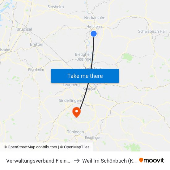 Verwaltungsverband Flein-Talheim to Weil Im Schönbuch (Kernort) map