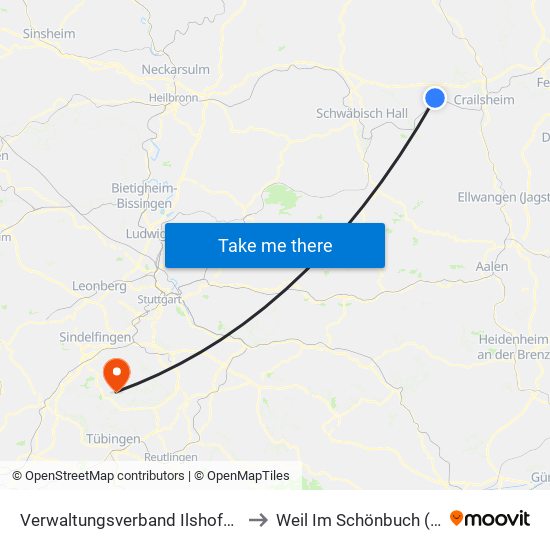 Verwaltungsverband Ilshofen-Vellberg to Weil Im Schönbuch (Kernort) map