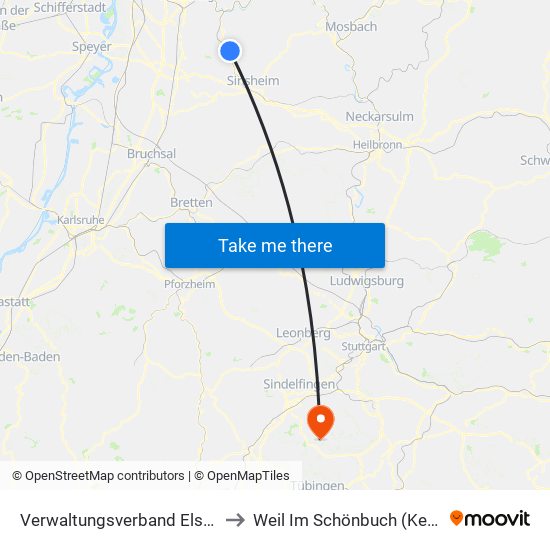 Verwaltungsverband Elsenztal to Weil Im Schönbuch (Kernort) map