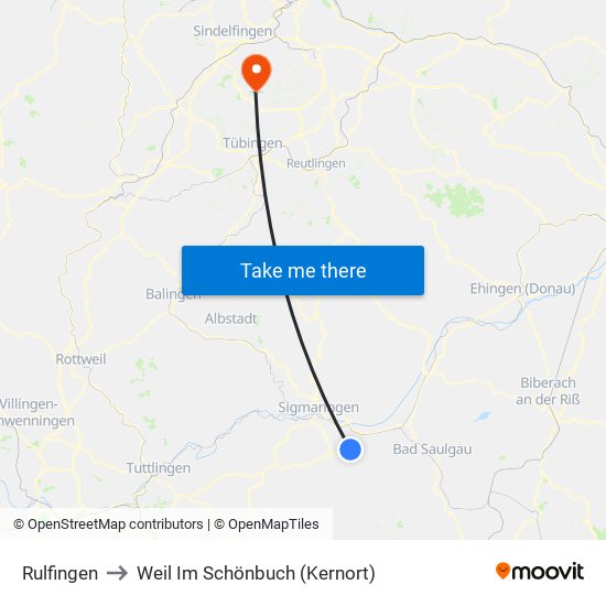 Rulfingen to Weil Im Schönbuch (Kernort) map