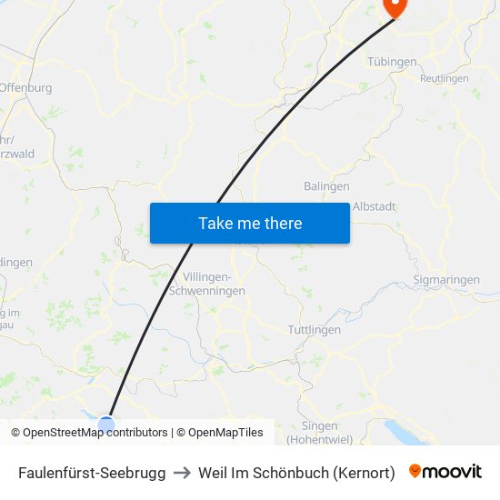 Faulenfürst-Seebrugg to Weil Im Schönbuch (Kernort) map