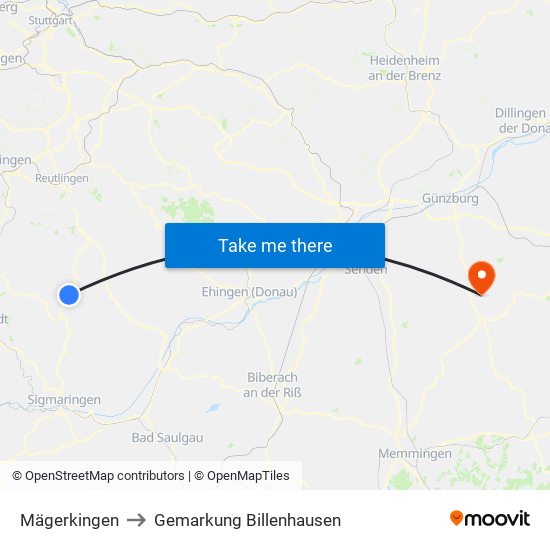 Mägerkingen to Gemarkung Billenhausen map