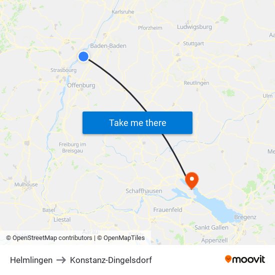 Helmlingen to Konstanz-Dingelsdorf map