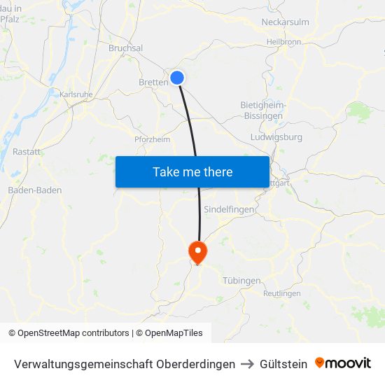 Verwaltungsgemeinschaft Oberderdingen to Gültstein map