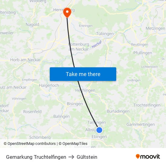 Gemarkung Truchtelfingen to Gültstein map
