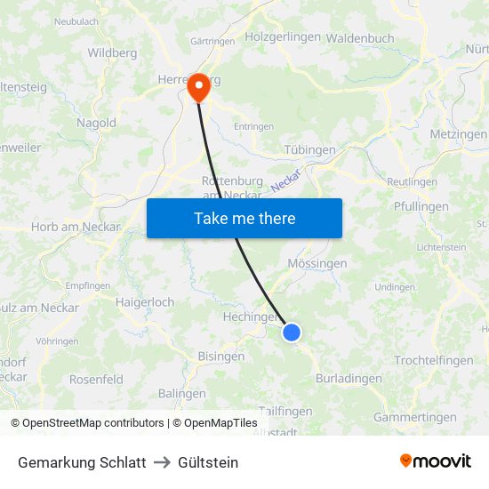 Gemarkung Schlatt to Gültstein map
