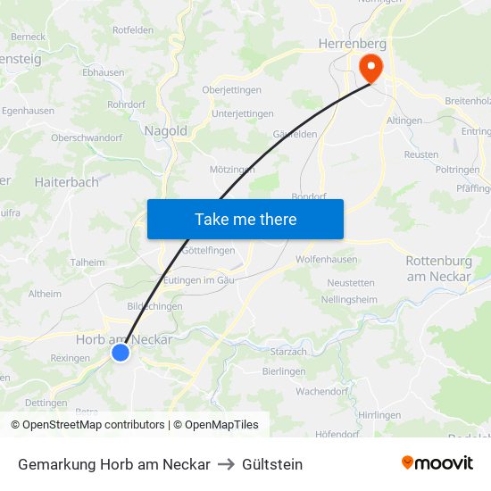 Gemarkung Horb am Neckar to Gültstein map