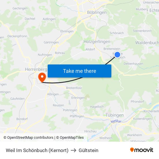 Weil Im Schönbuch (Kernort) to Gültstein map