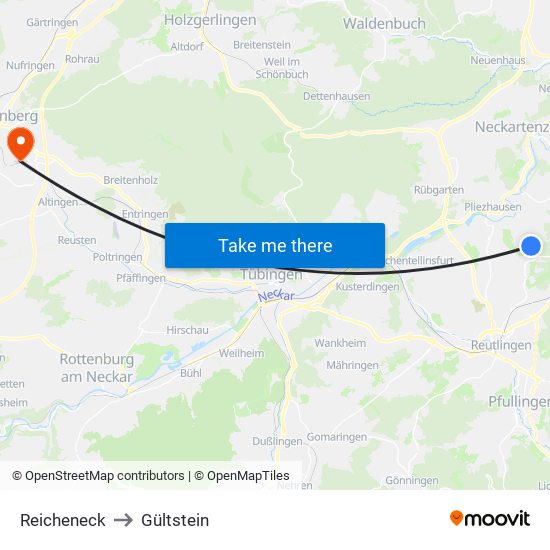 Reicheneck to Gültstein map