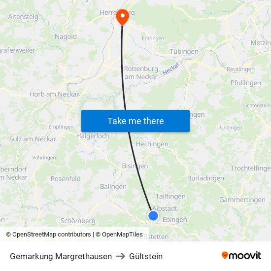 Gemarkung Margrethausen to Gültstein map