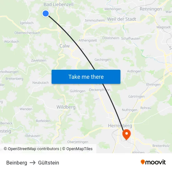 Beinberg to Gültstein map
