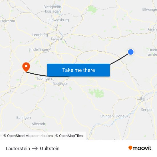 Lauterstein to Gültstein map