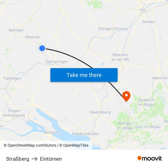 Straßberg to Eintürnen map