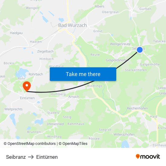 Seibranz to Eintürnen map