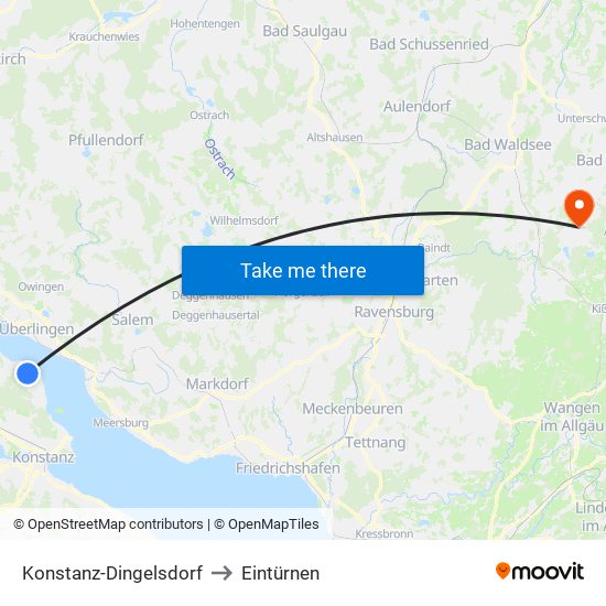 Konstanz-Dingelsdorf to Eintürnen map
