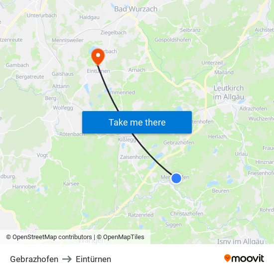 Gebrazhofen to Eintürnen map
