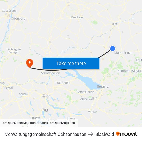 Verwaltungsgemeinschaft Ochsenhausen to Blasiwald map