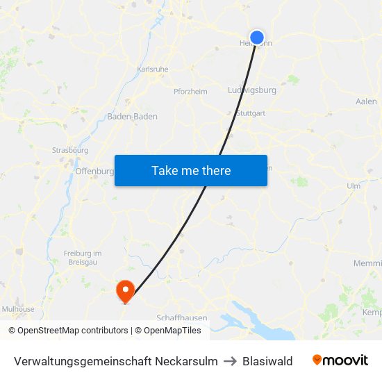 Verwaltungsgemeinschaft Neckarsulm to Blasiwald map
