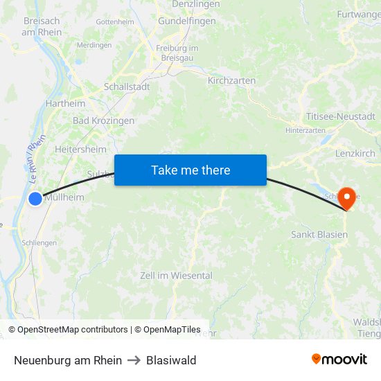 Neuenburg am Rhein to Blasiwald map