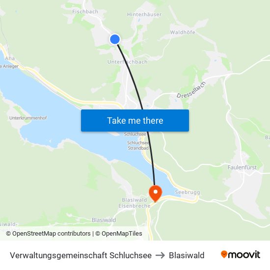 Verwaltungsgemeinschaft Schluchsee to Blasiwald map