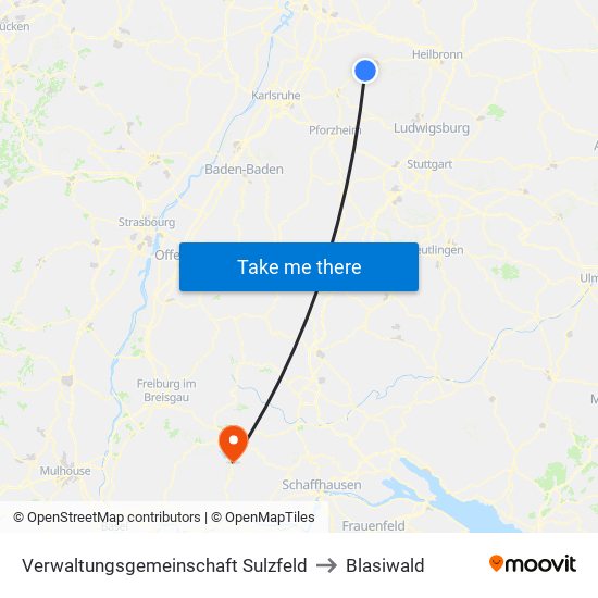 Verwaltungsgemeinschaft Sulzfeld to Blasiwald map
