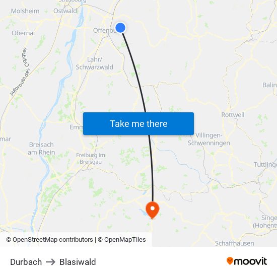 Durbach to Blasiwald map