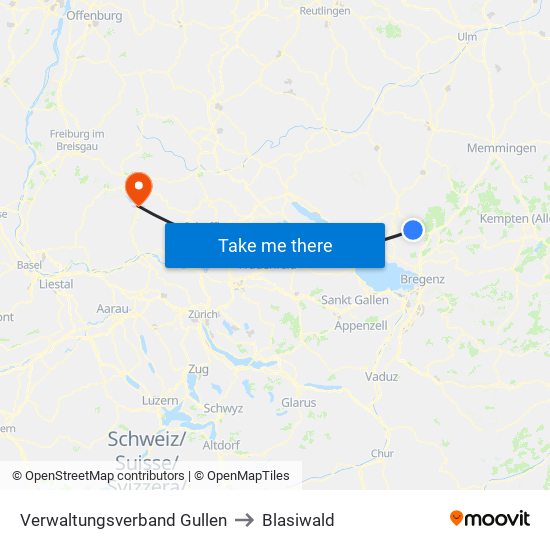 Verwaltungsverband Gullen to Blasiwald map