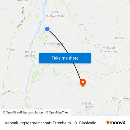 Verwaltungsgemeinschaft Ettenheim to Blasiwald map