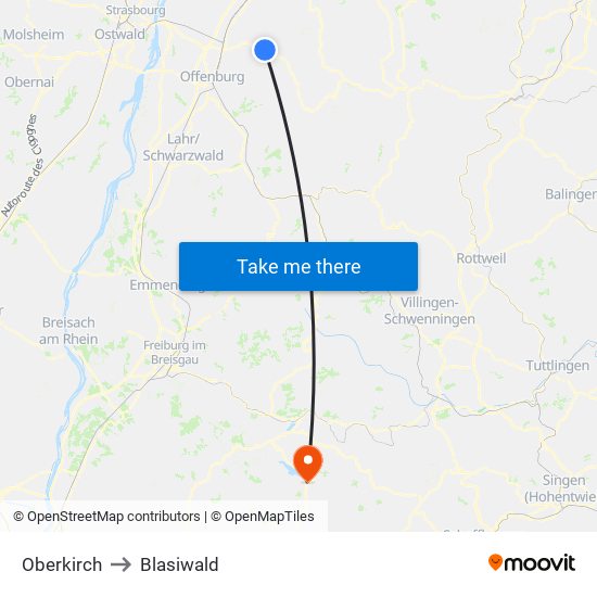 Oberkirch to Blasiwald map