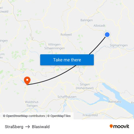 Straßberg to Blasiwald map