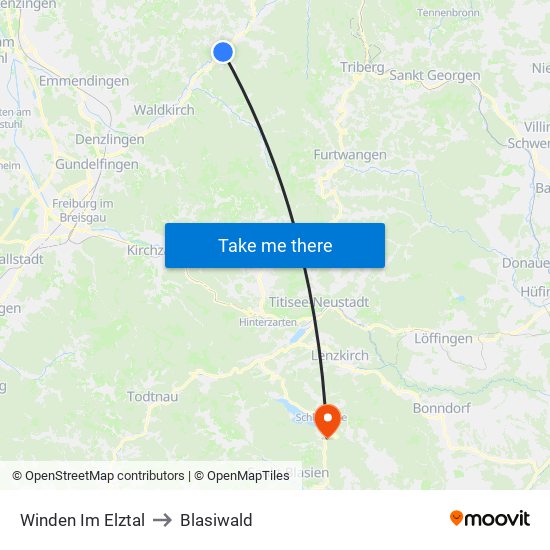 Winden Im Elztal to Blasiwald map