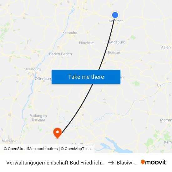 Verwaltungsgemeinschaft Bad Friedrichshall to Blasiwald map