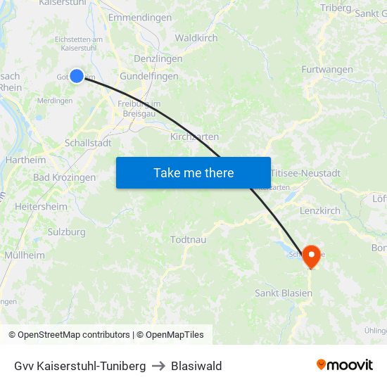 Gvv Kaiserstuhl-Tuniberg to Blasiwald map